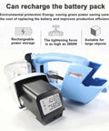 Heavy Duty Electric Strapping Machine Automated Banding Tool For Secure Cartons And Pallets Handheld Tensioner Cutter Weldless Strapper showing rechargeable battery pack.