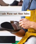 Person using a Five Thirty Second Inch Thick Rubber Shoe Soling Sheet For Boots And Shoes With Diamond Pattern Non Slip Bottom