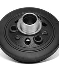 Engine Harmonic Balancer Crankshaft Pulley Compatible With 2012-2019 Jeep Grand Cherokee, black pulley, close-up view