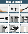 Telescoping Curtain Rod For 66 To 120 Inches With 1 Inch Steel Rod Holds Up To 50 Pounds No Fuss Easy Install Brackets