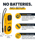 Magnetic Stud Finder With Built In Level And Marker Battery Free Powerful Detection For Fast Accurate Wall Stud Location Easy Mark Button For Quick Drilling And Layout No Batteries Needed Perfect For DIY Projects yellow, 3.37 in