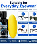 30ml Eyeglass Scratch Repair Kit With Sponge Polishing Compound Quick Fix For Glasses And Screens displayed with product bottle and sponge