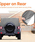 Jeep Wrangler Cab Cover For 2007 To 2026 Four Door Waterproof All Weather Half Car Cover Oxford Fabric With Easy Trunk Zipper Access