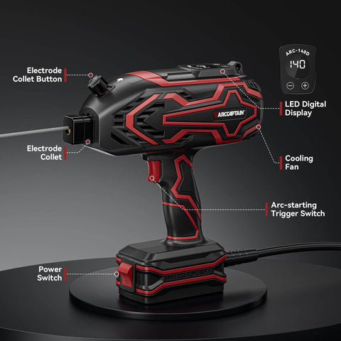 140A Handheld Welder With LED Display Portable 110V Arc Welder Hot Start Arc Force Anti Stick IGBT Welding Machine