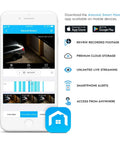 Smartphone displaying Dope 1080p Wifi Outdoor Security Camera With Spotlight And Built In Siren app interface