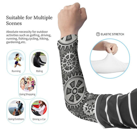 Top Shelf Compression Cooling Arm Sleeve For Tattoo Cover Up And Sun Defense Featuring Ultra Light Durable Lycra Quick Drying Air Flow Design For Gym Or Daily Grind Activities