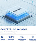 Touchless Forehead And Ear Thermometer For Kids And Adults, Instant 1-Second Readings, No-Touch Temperature Checker, Ultra-Accurate To 0.1 Fahrenheit And 0.1 Celsius, Compact And Portable Black chip graphic showing 1s results and ±0.2°C accuracy