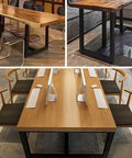 Heavy Duty Steel Table Legs Tough As Nails Industrial Powder Coated Frame For Desk Dining Coffee Table With Adjustable Rubber Feet, shown in various setups.