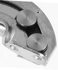 Close-up of Concealed Hidden Cabinet Hinges 90 Degree Curved For Doors Two Piece Stainless Steel Industrial Grade Hinges