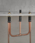 3-Hole Roman Tub Rough-In Kit With Above-Deck Tension And Self-Locating Base, Chrome Finish, includes connectors and fittings