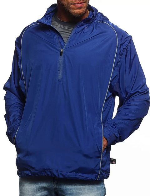 Men's G-Force 638 Lightweight Jacket with Mesh Ventilation, Hidden Hood, and Side Zipper Pockets in Royal Blue