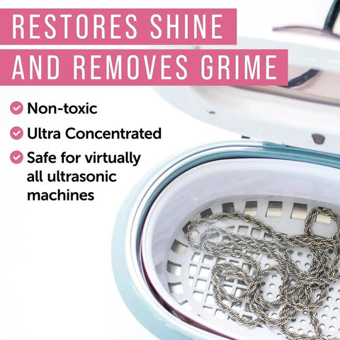 Ultrasonic Jewelry Cleaner Solution Pro Grade Concentrated Formula For At Home Cleaning Safe On Gold Silver And Gemstones 16 Fl Oz Pack Of 1 in ultrasonic cleaner with jewelry
