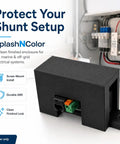 Tough As Nails Shunt Cover Compatible With Victron Bmv 700 710 712 Smart Screw Mount in black ABS for RV battery systems.