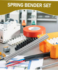 Durable 10 Piece Spring Tubing Bender Set For Plumbing And Electrical Projects shown with colorful wiring tools and tape.