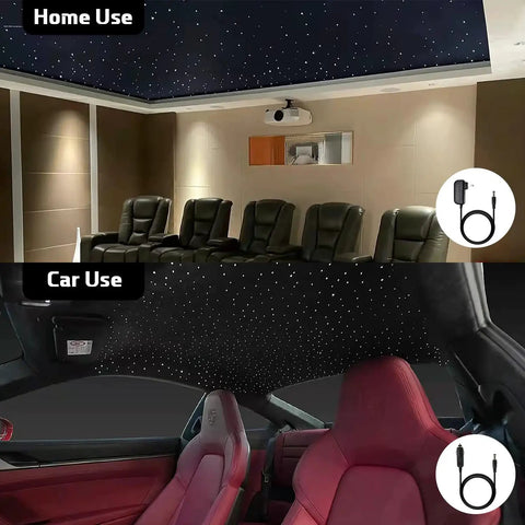 Starlight Fiber Optic Headliner Light Kit 16W, 150 Strands Of 0.75mm in home theater and car interior application.