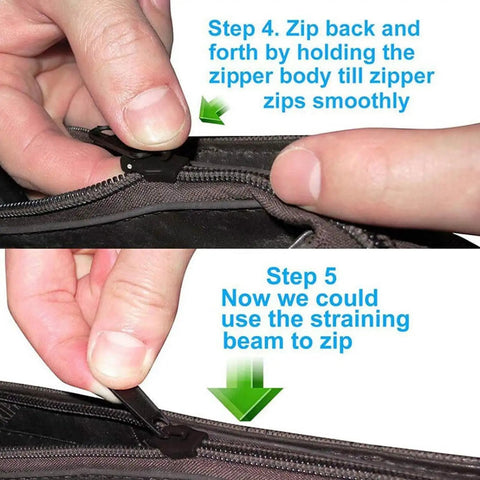 12 Pack Black Zipper Pulls Replacement Kit Universal Zip Slider Teeth Zippers Quick Fix For Jackets And Garments being installed
