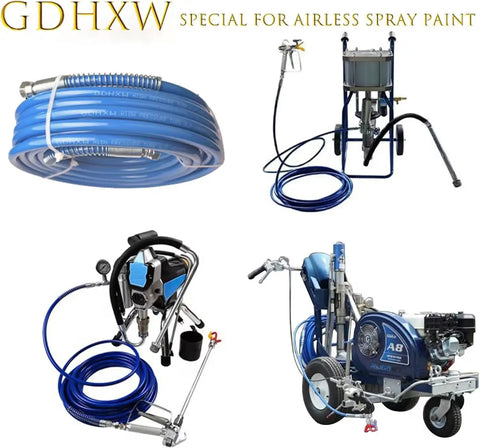 Badass 50 Foot Airless Paint Spray Hose Built Like A Tank For 8500 Psi High Pressure handling with dual braided nylon core.