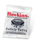 Hawkins Aluminium safety valve packet for pressure cooker, front view with valve illustration
