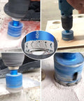 XIANFENGHU diamond hole saw set, 10-piece, blue, 1/4in–2in diamond core drill bits for tile and stone drilling
