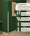 Beechwood Corner Guards Thirty Nine And A Quarter Inches Sanded Wood Edge Protectors for Walls in room setting