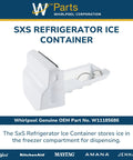 Genuine OEM Ice Bin For Side By Side Fridge Replacement Part W11185686 Replaces W10309717 W10337301 W10343993 W10347671 W10536669 W10562191 W11097357 WPW10562191, white plastic