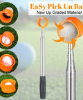 Telescopic Golf Ball Retriever 12Ft Aluminum Alloy Water Ready Ball Grabber With Two Sided Head For Easy Pickups