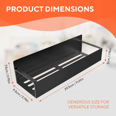 2 Pack Magnetic Shelves For Washer And Fridge Each Holds 12 Lbs Black Steel Kitchen Organizer dimensions diagram