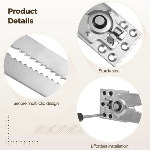 Heavy Duty Steel Sofa Connectors Pair Up With Alligator Clamps To Stabilize Sectional Couches featuring sturdy steel and secure multi-clip design.