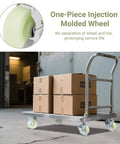 Heavy Duty Caster Wheels 4 Inch - 2500 LBS, PP Plate Castor Set with boxes on hand truck showing smooth operation