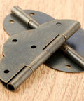 Bronze Decorative Box Hinges 2 Pack For Small Cabinets And Jewelry Boxes 69x54mm Butt Hinge Wooden Furniture Hardware Vintage Style