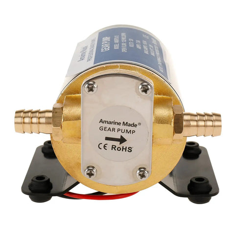 Drop Straight In With This Built Tough Self Priming 12 Volt Oil Scavenge Gear Pump That Shreds Viscous Fluids Fast Through Remote Turbo Systems For Snappy Engine Drains, featuring a bronze body and connectors.