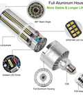 Components of 120W LED Corn Bulb For High Bay Areas Ultra Bright 14,400 Lumens 5000K Daylight E26 And E39 Mogul Base