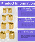 8Pcs Brass Barrel Hidden Hinges Set With 8mm 10mm 12mm And 14mm Sizes in solid brass construction, shown with product information.