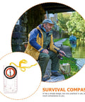 All In One Travel Compass Ruler For Outdoor Hiking Navigation Portable Measuring Compass For Camping And Orienteering in use by a river