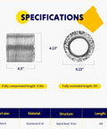 Two Pack 4 Inch By Eight Foot Non Insulated Flex Air Ducting Aluminum Dryer Vent Hose specifications, compressed and extended views