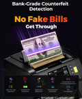 Mixed Denomination Money Counter With Counterfeit Detection And Touch Screen For Business showing bank-grade detection features