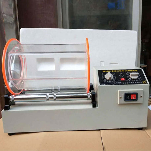 580W Tumbler Polishing Machine With 24Lb Drum, Mini Rotary Jewelry Polisher with control panel and removable roller
