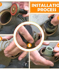 Installation steps for 3/4 To 1 Inch Backflow Repair Kit For 975XL 975XL2 Replacement showing O-rings, retainer positioning.