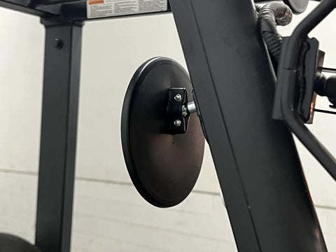 Badass Universal Six Inch Round Forklift Mirror With Extension Arm Hardware Included For Seamless Rear Side View Setup And Quick Install For Any Heavy Duty Yard Or Warehouse Operation