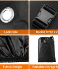 Heavy Duty Adult Tricycle Cover Tough As Nails For Three Wheel Bikes All Season Weatherproof Outdoor Storage Waterproof Dustproof Windproof Fits Mountain Road Cruiser And Some E Bikes 75L 30W 44H, lock hole and buckle straps