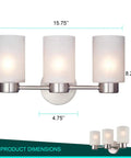 Three Light Brushed Nickel Chandelier With Frosted Seeded Glass For Dining Room And Bedroom 18 Inch Diameter Includes 36 Inch Chain