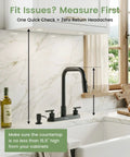 APPASO 4 Hole Kitchen Faucet Matte Black with dual handles and soap dispenser installed in a modern kitchen setting.