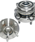 Front And Rear Wheel Bearing Hub Assembly Kit For Hyundai Santa Fe Sport XL Veracruz And Kia Sorento Rondo 2007-2020 2 Pack 513266 51750-2B000 51750-3J000 Replaces OEM showing two metal hub assemblies with bolts