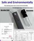 6 Pack Screen Cleaner Kit 2 In 1 Touchscreen Mist Cleaner with microfiber cloth and spray bottle, safety data shown.