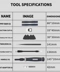 Premium 152 in 1 Precision Magnetic Screwdriver Set With Crv Steel Bits For Laptop, Phone, Console, PC And Watch Repair Kit Including Torx Tools. tool specifications chart