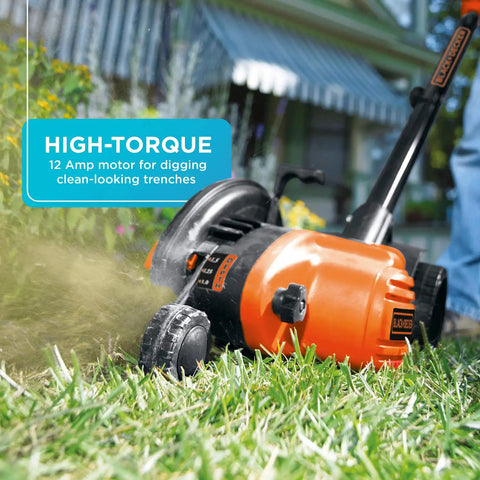 2 In 1 Electric Lawn Edger And Trencher With 12 Amp Corded Power, 7.5 Inch Cutting Width in use for precise lawn edging