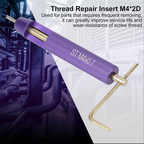 50 Piece M4 Thread Repair Kit With Stainless Steel Thread Inserts, Helicoil Style Tool for Damaged Threads, M4 x 0.7 Pitch, 2D Length