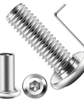 M6 X 20mm Flat Head Hex Socket Cap Screws And Barrel Nuts Kit, 304 Stainless Steel Furniture Connectors With Hex Spanner components