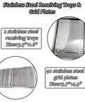 2 stainless steel receiving trays and 40 grid plates for Heavy Duty Forty Tier Food Dehydrator With Stainless Steel Mesh Trays.