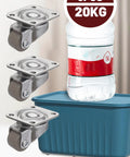 Heavy Duty Brown Rubber Swivel Casters Making Heavy Furniture Movements No Sweat Glides with storage container and water bottle.